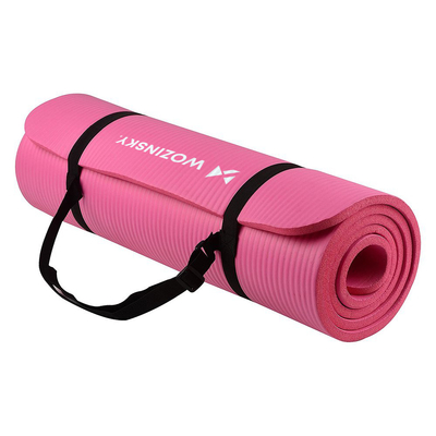 Mata do ćwiczeń Wozinsky NBR 0,9 cm 181x63 cm fitness joga niebieska (WNSP-PINK)