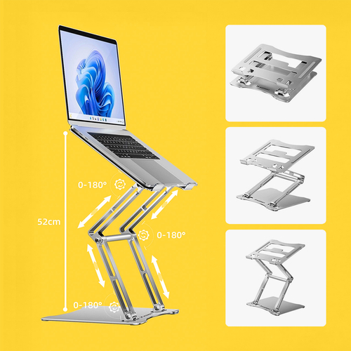 Podstawka pod laptopa, tablet Wozinsky WRS-CPY75DSS aluminiowa + Gratis! podstawka do smartfona - srebrna
