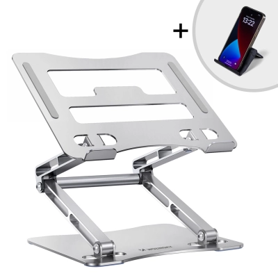 Podstawka pod laptopa, tablet Wozinsky WRS-CPY75DSS aluminiowa + Gratis! podstawka do smartfona - srebrna