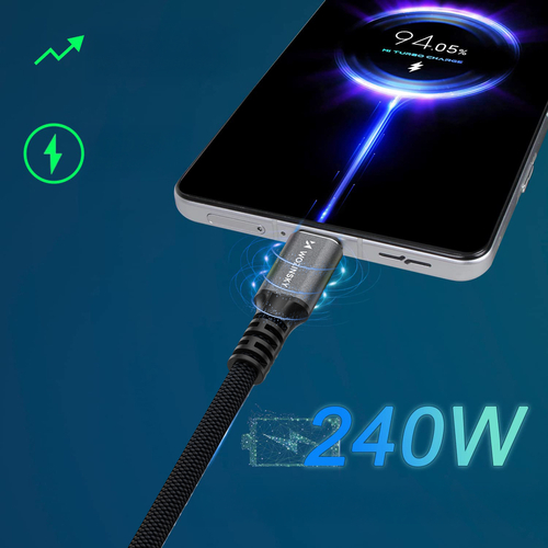 Kabel Wozinsky WPS-UY415S USB-C Thunderbolt 4 240W 1,5m 4K - czarny