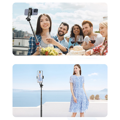 Wozinsky Selfie stick WC1Y2S teleskopowy tripod 1.3m ze stopu aluminium z uchwytem na telefon - czarny