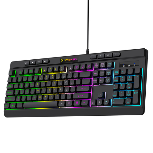 Klawiatura przewodowa Wozinsky WKG-1044 gamingowa membranowa z podświetleniem RGB - czarna