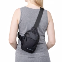Mini saszetka na ramię Wozinsky WMS-W1 wodoodporna dwukomorowa na telefon unisex - czarna