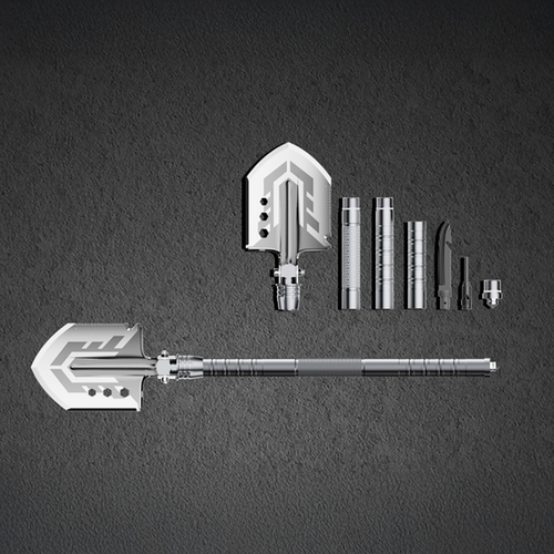 Saperka Wozinsky  WSS-211 survival bushcraft wielofunkcyjna nóż zbijak krzesiwo gwizdek harpun 21 w 1 - szara