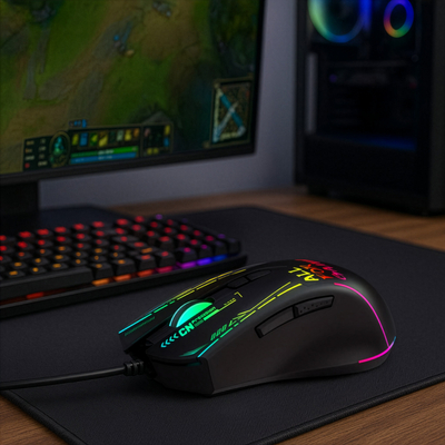 Mysz gamingowa RGB 7200 DPI 7 przycisków Wozinsky WMGK-7200 USB - czarna