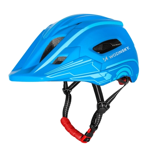 Kask rowerowy fullface dziecięcy Wozinsky z tylną lampką USB S - niebieski