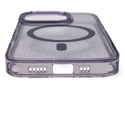 Etui Wozinsky Glitter Case MagSafe na Samsung Galaxy S24 FE - fioletowe z brokatem