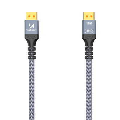 Kabel Wozinsky WPS-16AYL1S DisplayPort 2.1 80 Gb/s 16K@60Hz 8K@120Hz 4K@240Hz HDR HDCP DSC 1m - czarny