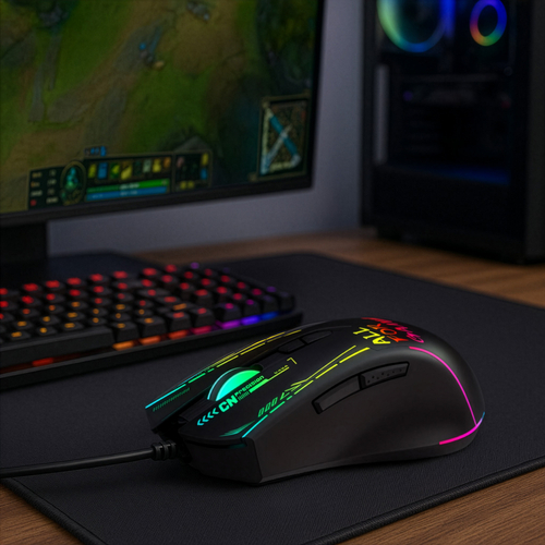 Mysz gamingowa RGB 7200 DPI 7 przycisków Wozinsky WMGK-7200 USB - czarna