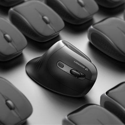 Mysz bezprzewodowa Wozinsky WWM-1076 pionowa ergonomiczna 3600 DPI - czarna