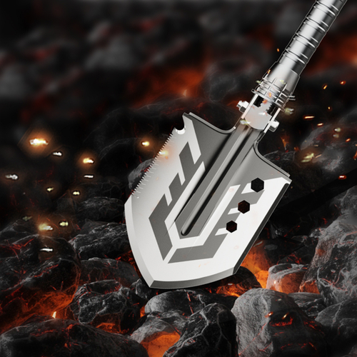 Saperka Wozinsky  WSS-211 survival bushcraft wielofunkcyjna nóż zbijak krzesiwo gwizdek harpun 21 w 1 - szara