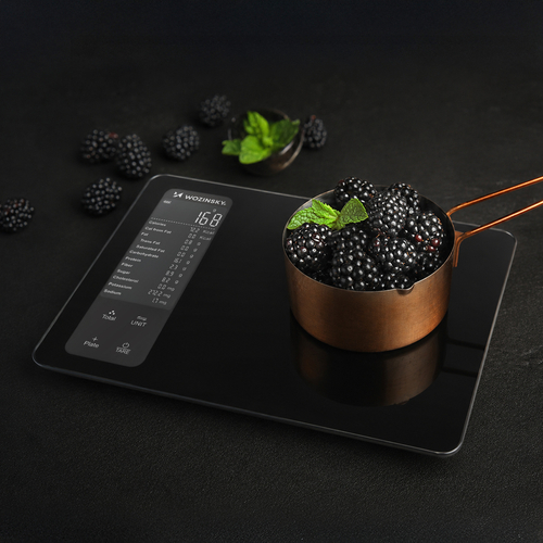 Waga kuchenna Wozinsky WIK-16 inteligentna z wyświetlaczem cyfrowym Bluetooth aplikacja - czarna
