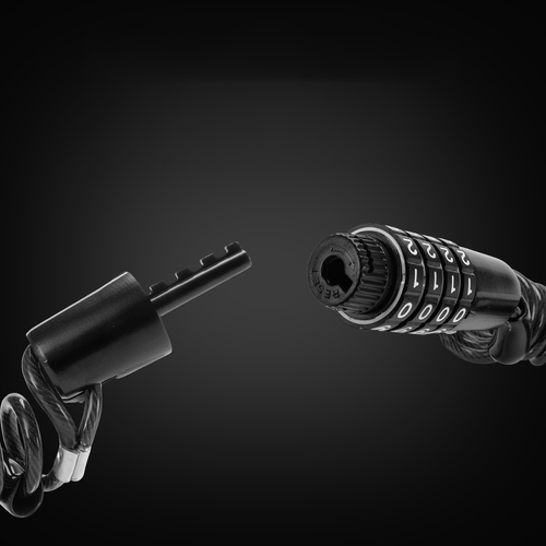 Blokada rowerowa Wozinsky WBN-01R na rower kask wodoodporna na szyfr 4-cyfrowy - czarny