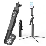 Premium selfie stick Wozinsky WST-360YS z funkcją statywu z automatycznym śledzeniem twarzy 360° AI sterowanie gestami - czarny 