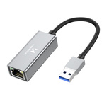 Adapter sieciowy Wozinsky WAU-45A Ethernet karta sieciowa LAN Gigabit RJ45 1000 Mb/s USB-A - szara