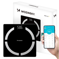 Wozinsky WIWL-30 Waga Łazienkowa Bluetooth 180 kg Analiza Składu Ciała